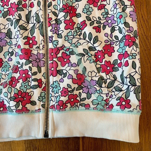 PEEK Girls Floral Hoodie Jacket 2 2T EUC Cotton Spring Toddler Girl Pink Flowers - Picture 5 of 6